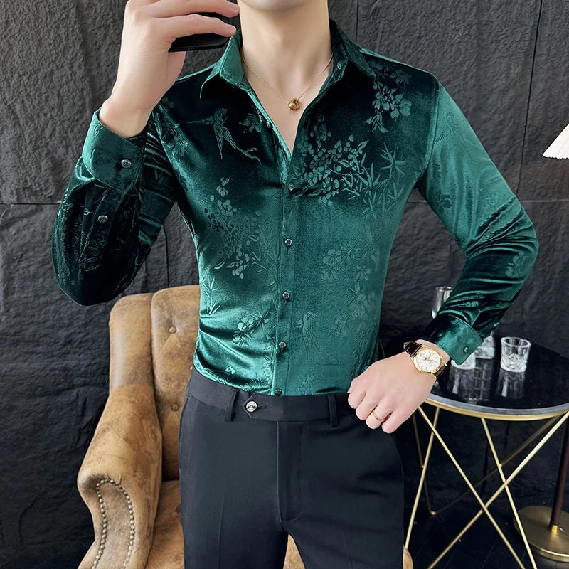Premium Slim Fit Velvet Shirt