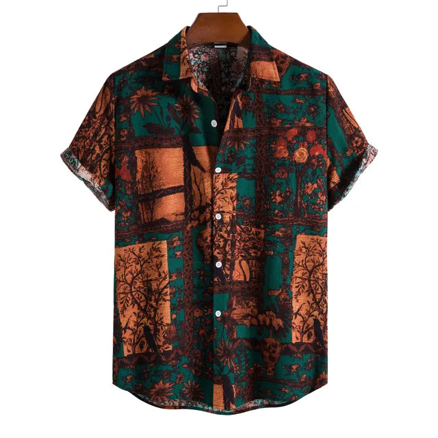 Printed Pattern Single-Breasted Shirt