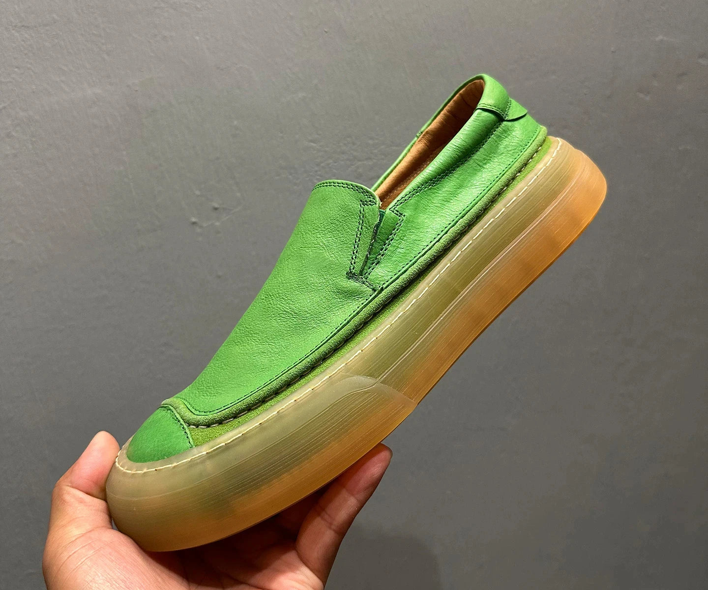 Solid Top Grain Leather Loafers