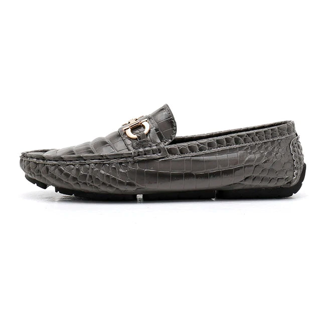 Luxury Snakeskin Split Leather Loafers