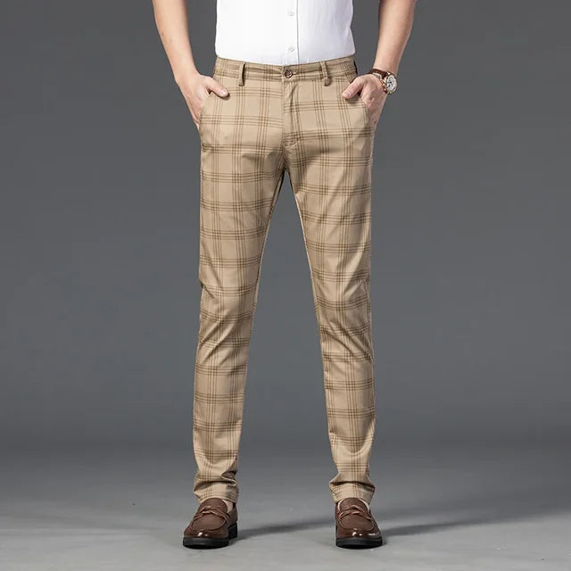 Casual Fashion Plaid Slim Pants