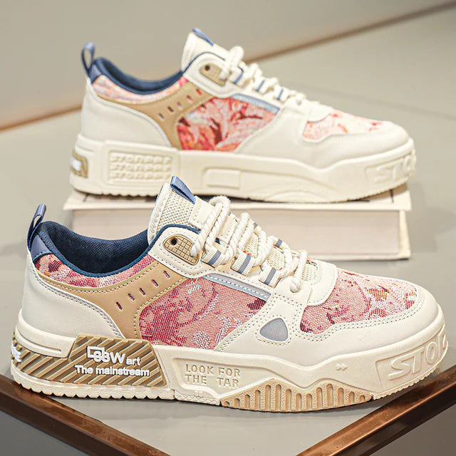 Abstract Painted Casual Patchwork Sneakers