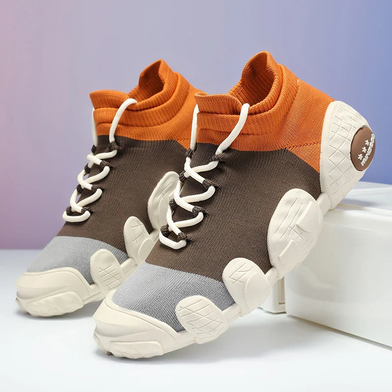Patchwork Color Chunky Platform Sneakers
