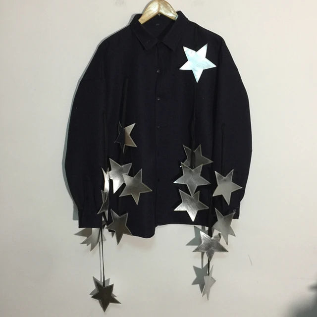 Fashion Stars Decoration Loose Shirt