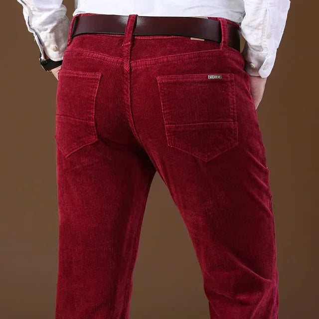 Solid Corduroy Casual Fit Trousers