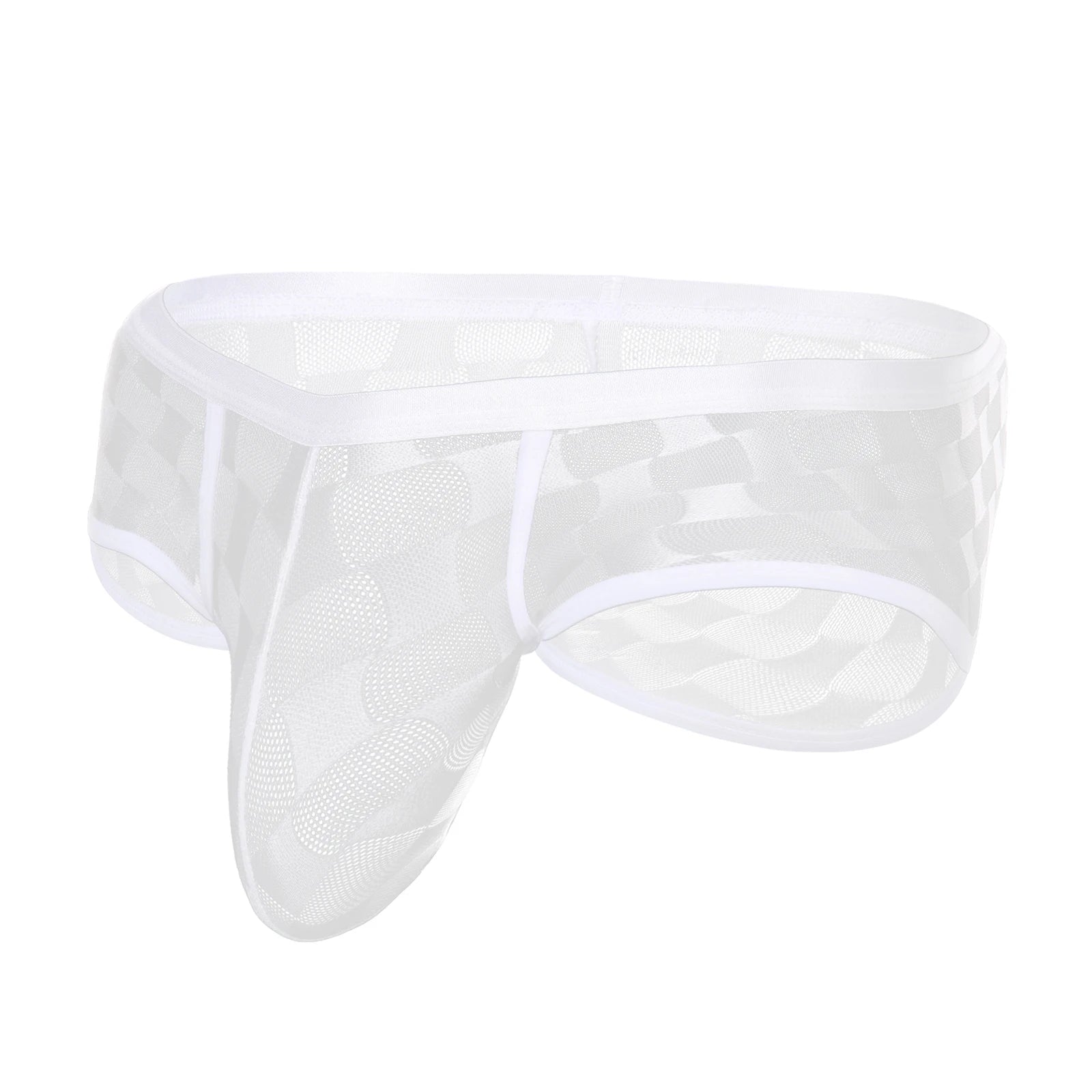 See-Through Checkered Pattern Briefs