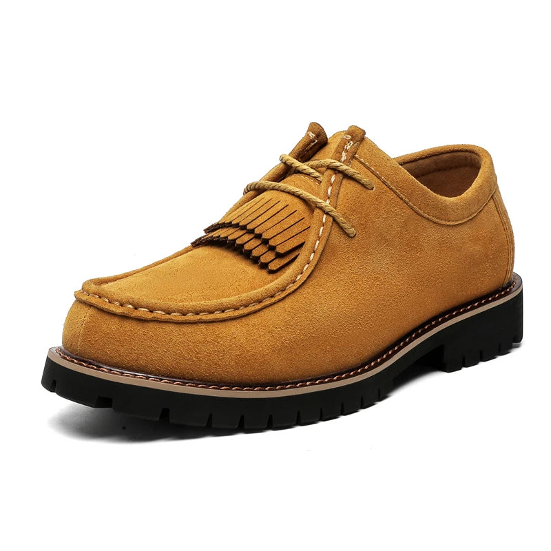 Lace-Up Tassels Suede Leather Shoes