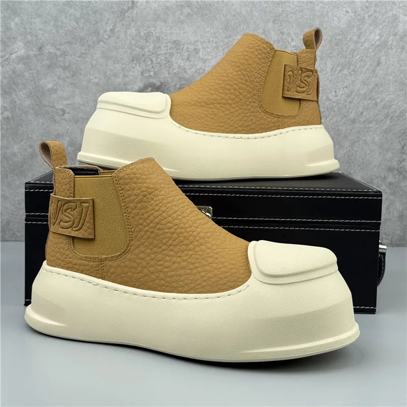 Thick Sole Slip-On High-Top Sneakers