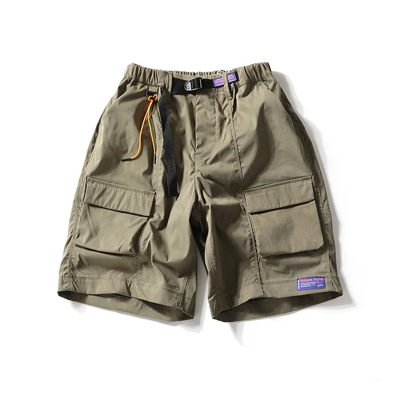 Safari Style Solid Loose Cargo Shorts