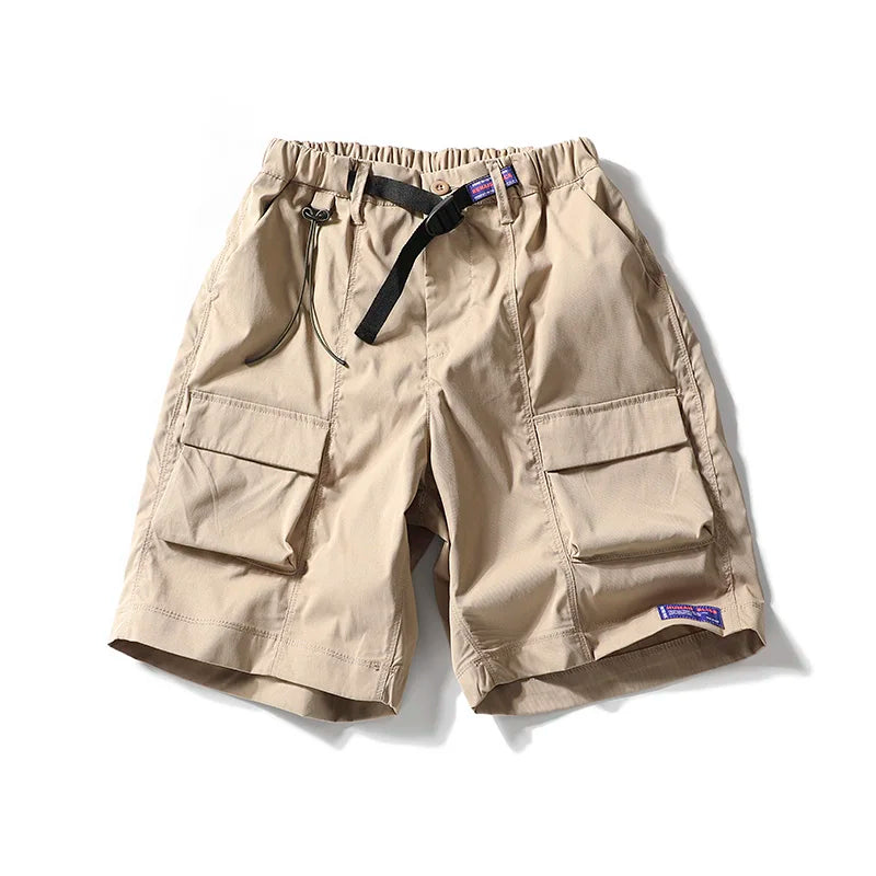 Safari Style Solid Loose Cargo Shorts