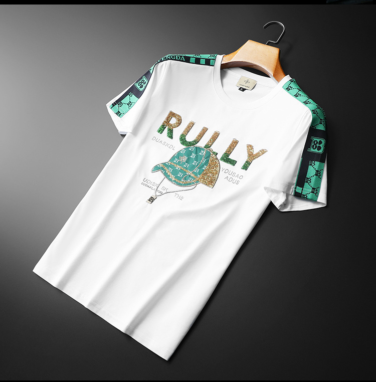 Embroidery Blink Hat Pattern Men T-Shirt