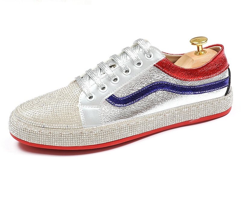 Shine Flat Low Top Lace Up Casual Hommes Sneaker