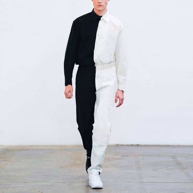 Mono de estilo dividido vertical monocromático sólido