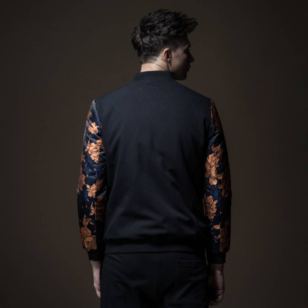 Autumn Vintage Bloom Pattern Men Bomber Jacket - FanFreakz