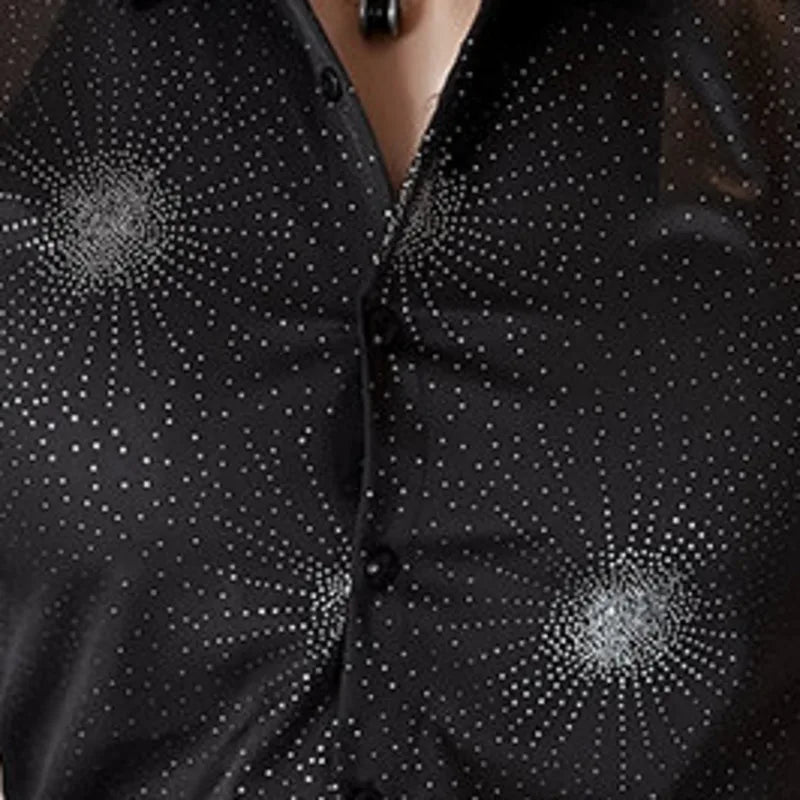 Fashion Shiny Long Sleeve Shirt