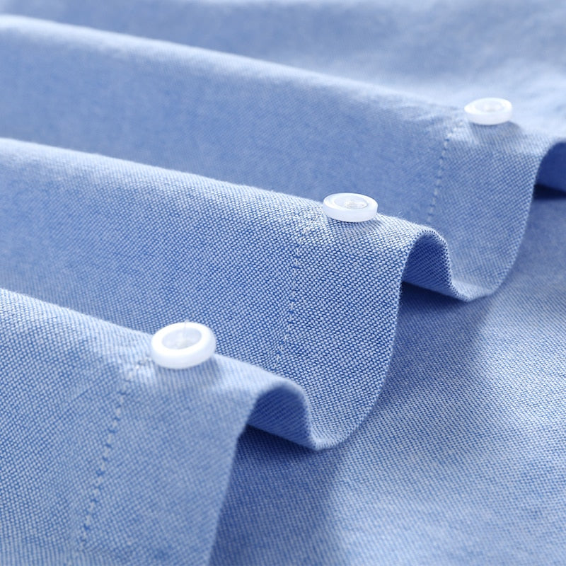 Embroidery Horse Pocket Solid Turn-Down Collar Shirt