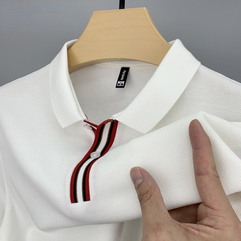 Double Button Solid Men Polo Shirt