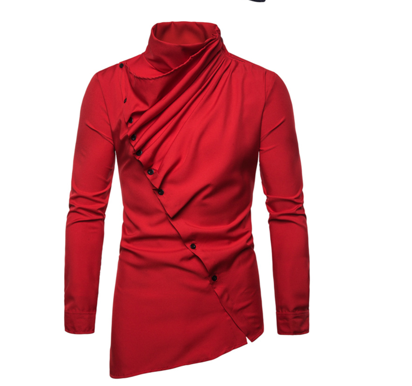 Chemise à manches longues à col haut pour hommes