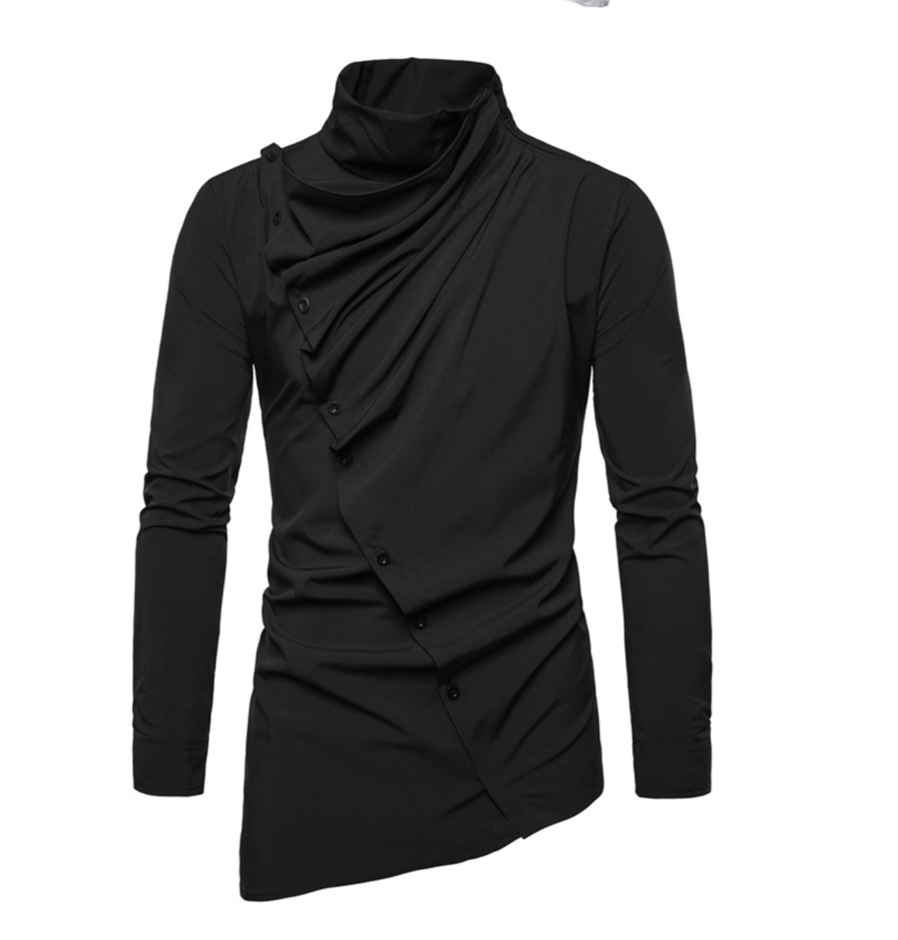 Chemise à manches longues à col haut pour hommes