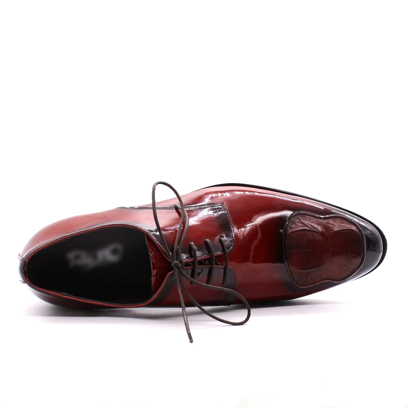 Two Tone Patent Leather Toe Accent Men Shoes