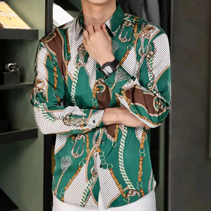 Vintage Luxury Pattern Print Shirt
