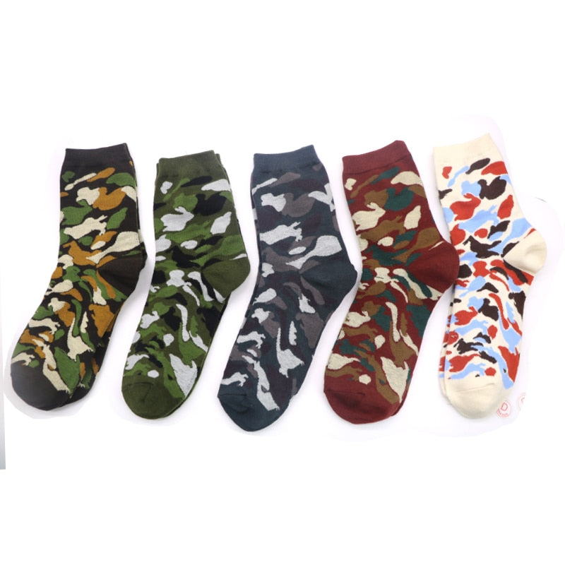 Colourful Camouflage Art Print Men Socks