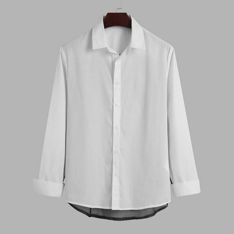 Camisas de manga larga transparentes en la espalda