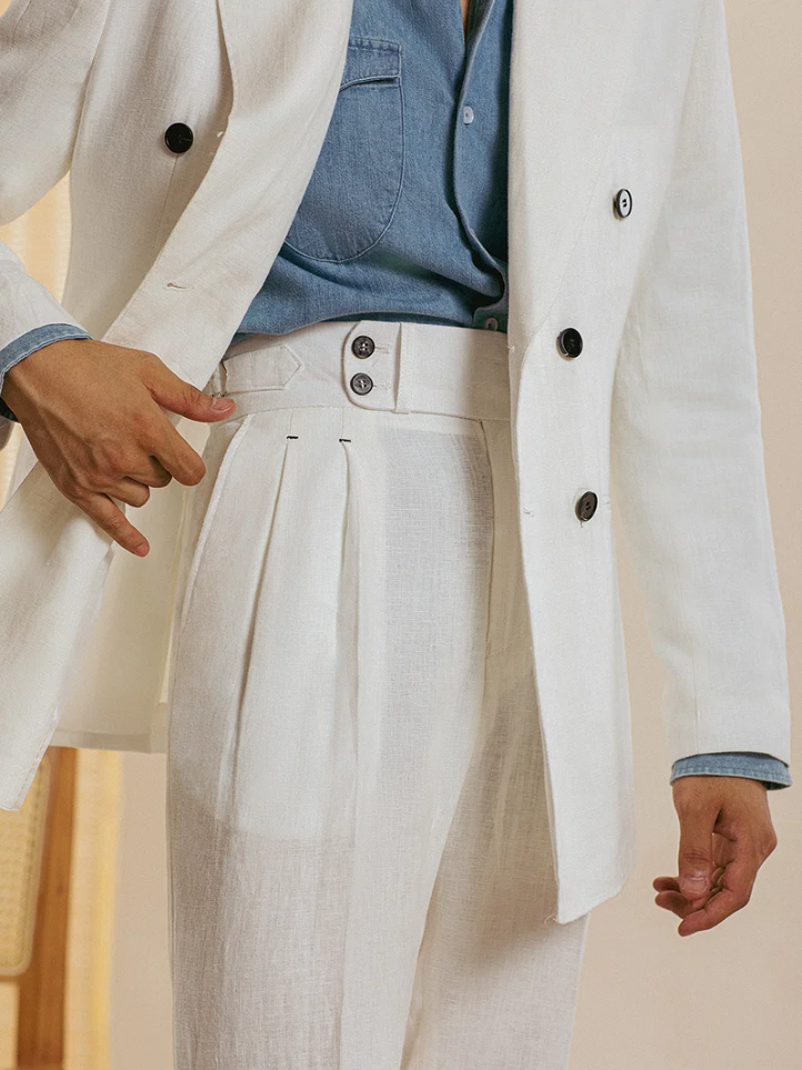 Linen Retro Casual High Waist Trousers