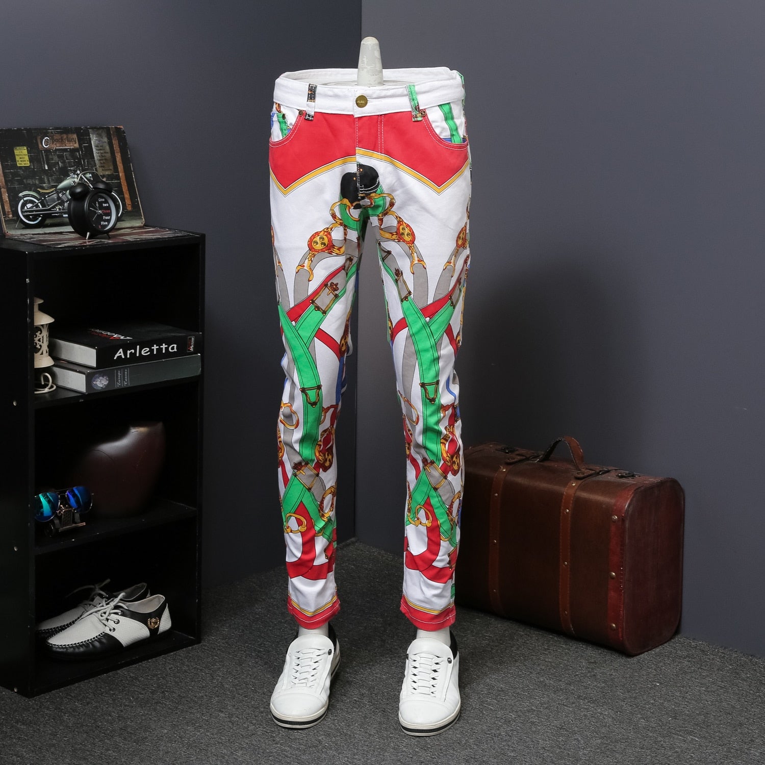 Pantalones casuales de colores mezclados