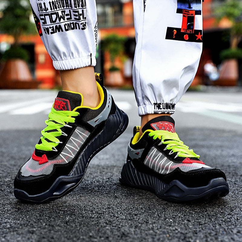 Harajuku Mesh Mix Hip Hop Trend Pattern Men Sneaker