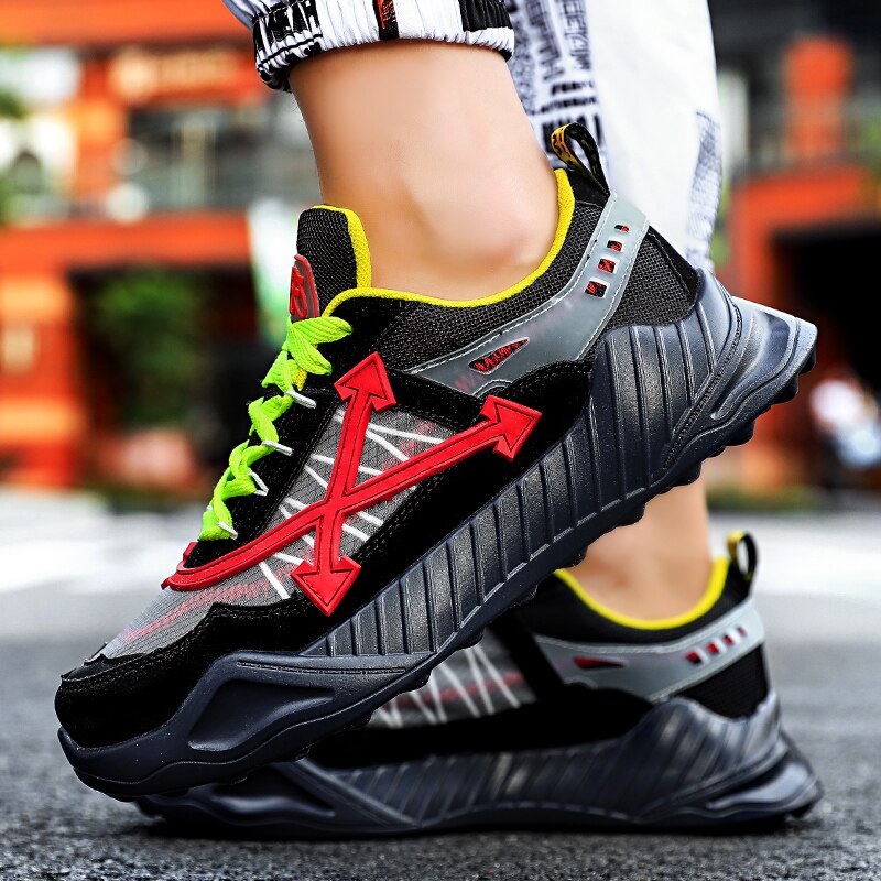 Harajuku Mesh Mix Hip Hop Trend Pattern Hommes Sneaker