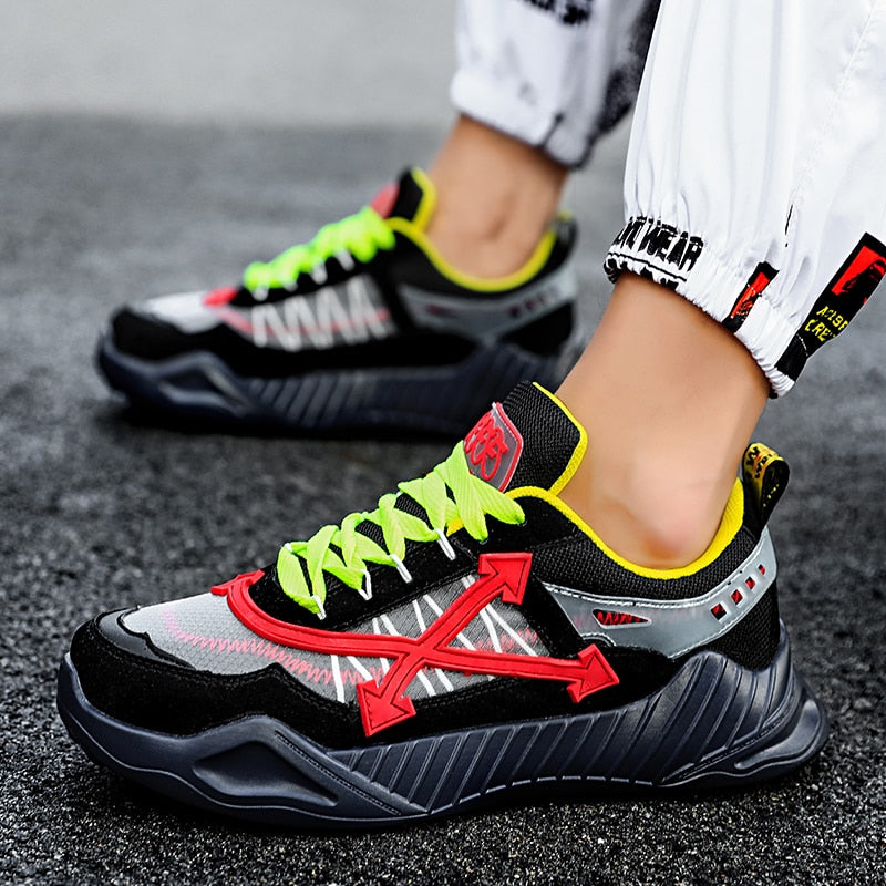 Harajuku Mesh Mix Hip Hop Trend Pattern Men Sneaker