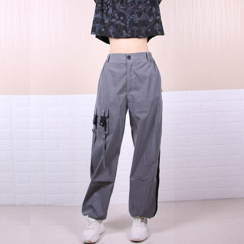 Camo Reflective Hip Hop Light Shiny Streetwear Jogger Style Men Pants