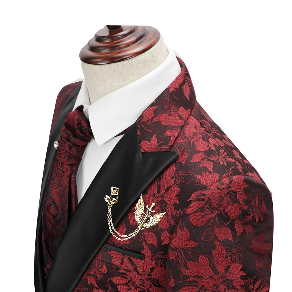 Floral Classic Slim Fit robe de bal hommes costume