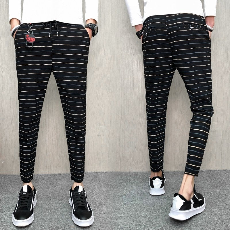 Lying Flat Stripes High Street Style Men Pants