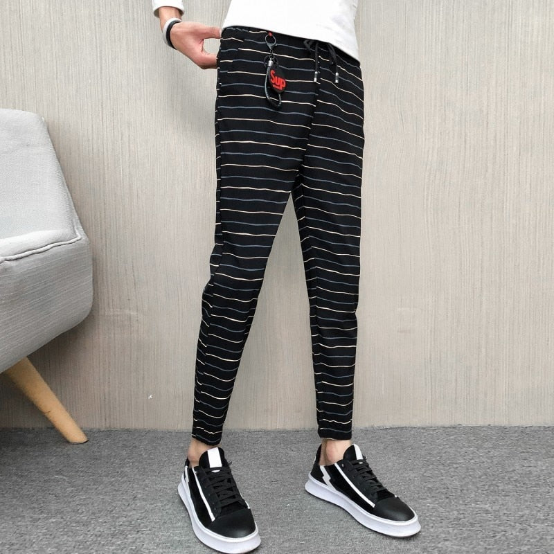 Lying Flat Stripes High Street Style Men Pants