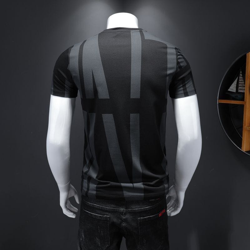 Summer Men Cotton Stretch Short Sleeved T Shirt