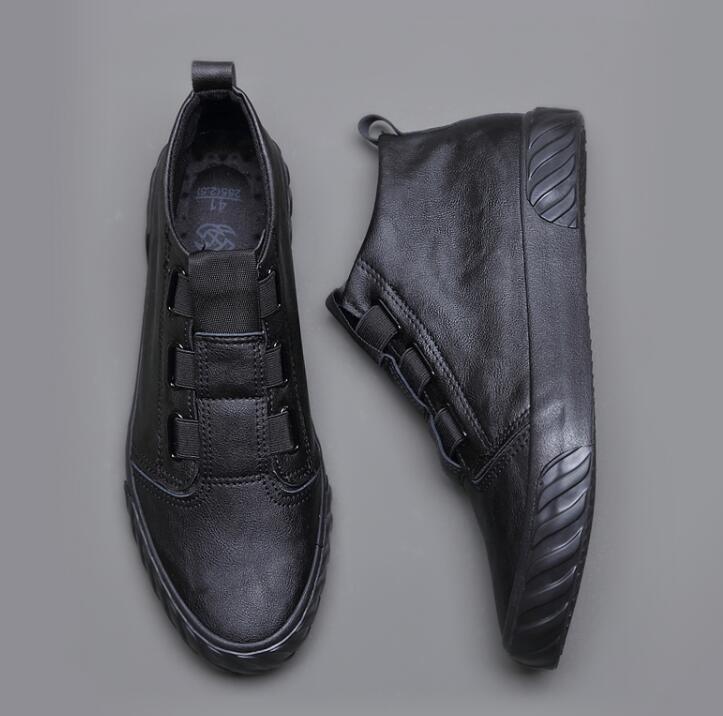 Sneaker haut décontracté pour hommes en cuir PU solide tendance