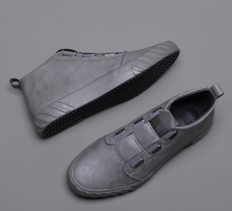 Sneaker haut décontracté pour hommes en cuir PU solide tendance