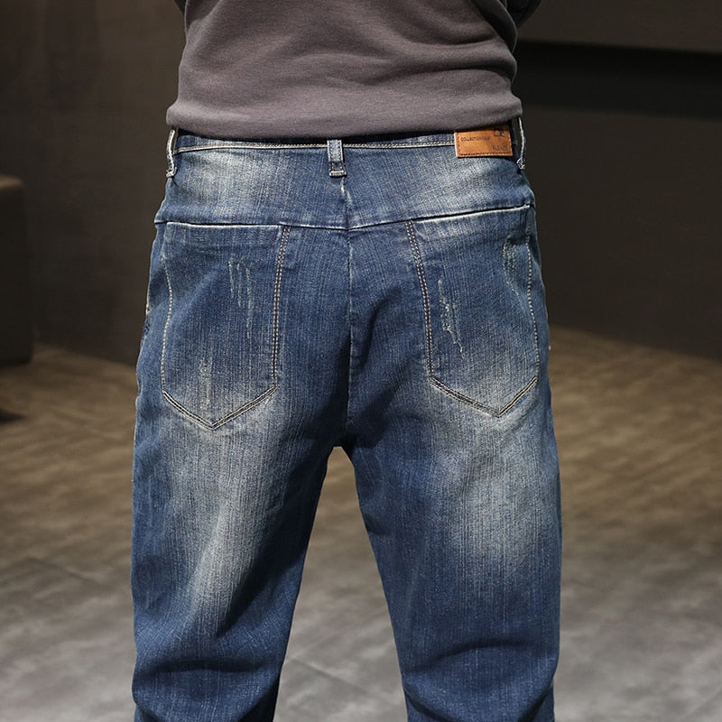 Jeans rectos regulares estilo patchwork