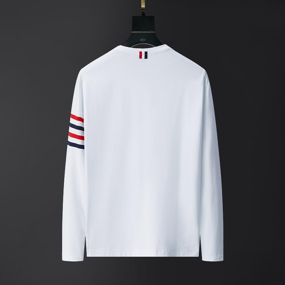 Striped Embroidered Dog Breast Badge T-Shirt