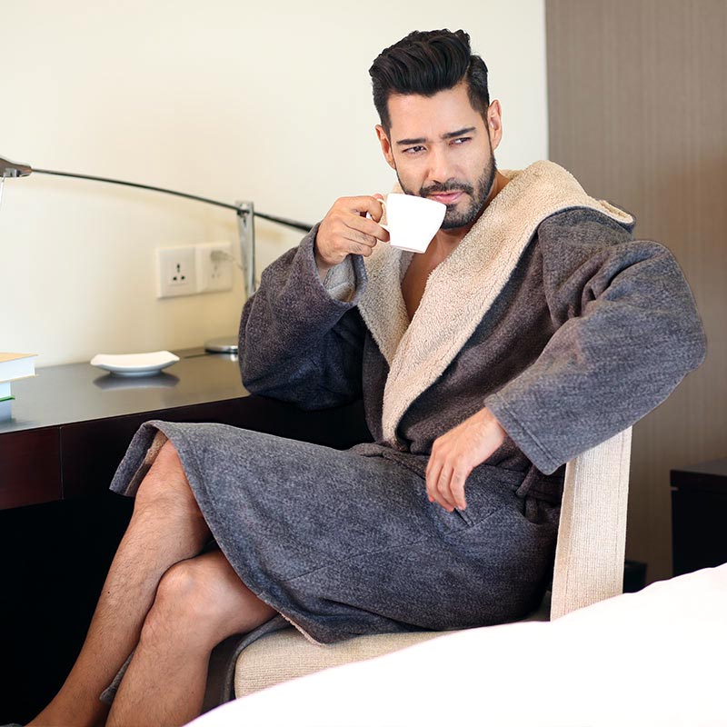 Shawl Collared Solid Winter Pajama Robe