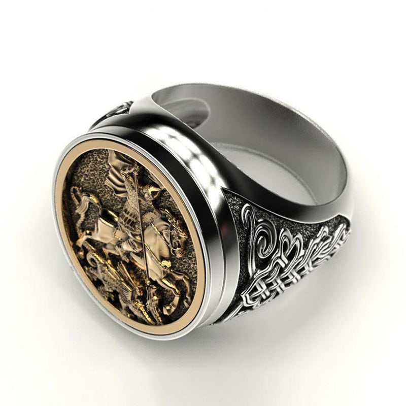Intricate Dragon, Knight and Wolf Metal Fashion Rings