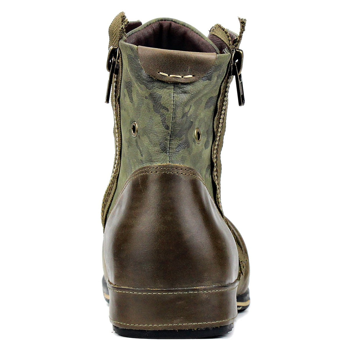 Bottines camouflage zippées