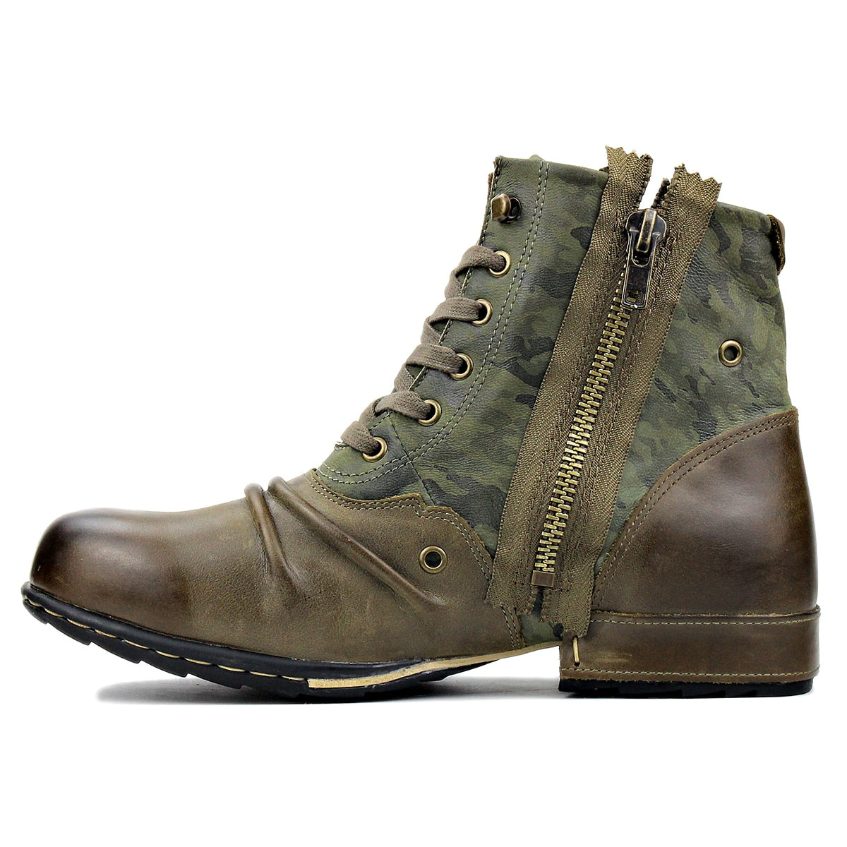 Bottines camouflage zippées