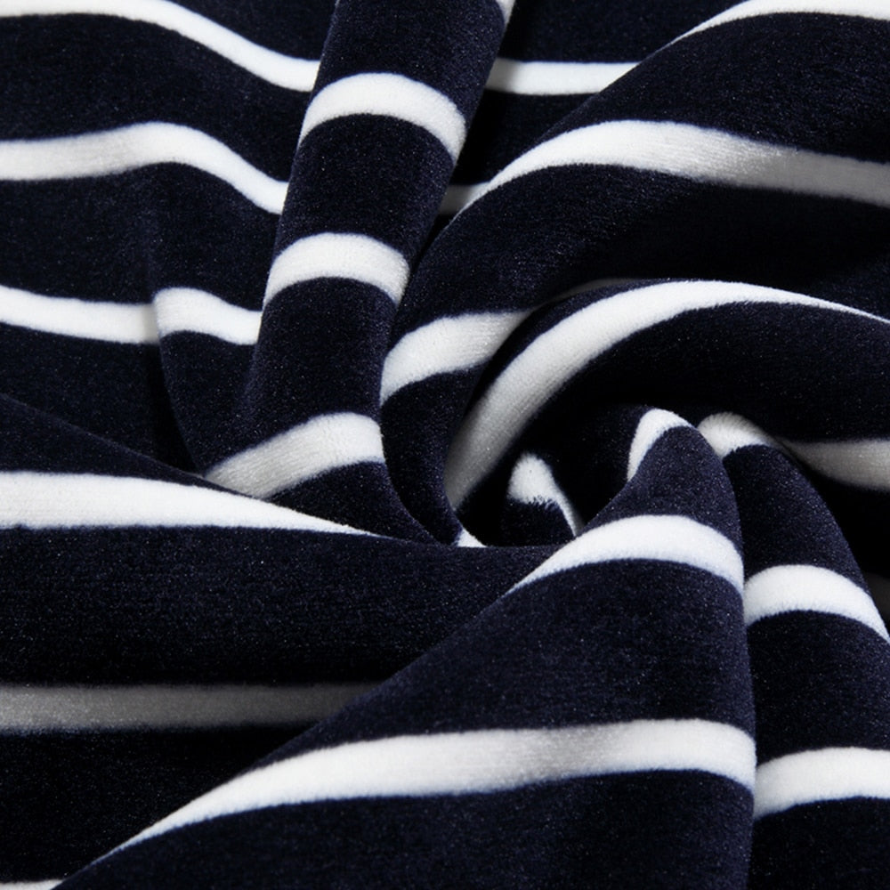 Horizontal Line Two-Tone Casual Knitted Sweater