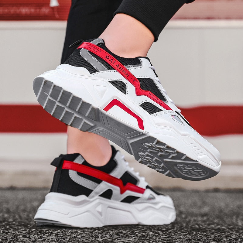 Chaussures de course respirantes en maille aérée à rayures