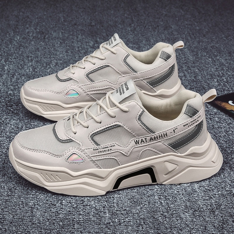 Chaussures de course respirantes en maille aérée à rayures