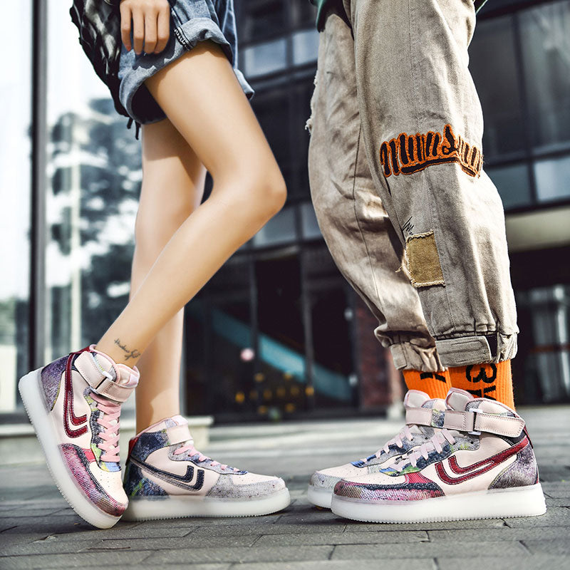 Microfiber Paint Gradient Decorated Sneaker