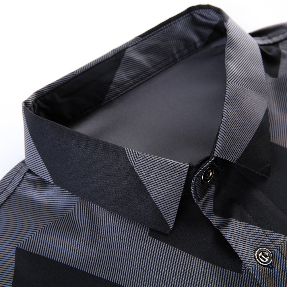 Diagonal Striped Pattern Long Sleeve Shirt